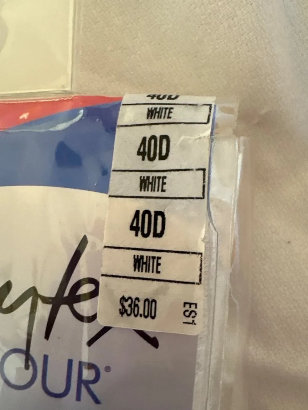 Playtex 18 Hour Wirefree Bra 40D White Comfort Cushion Straps Side & Back Smooth